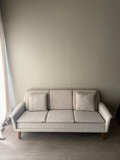 Swedish oatmeal striped sofa