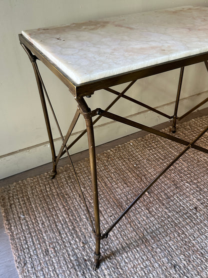 Onyx and wrought iron side table