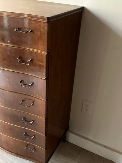 Walnut serpentine front dresser