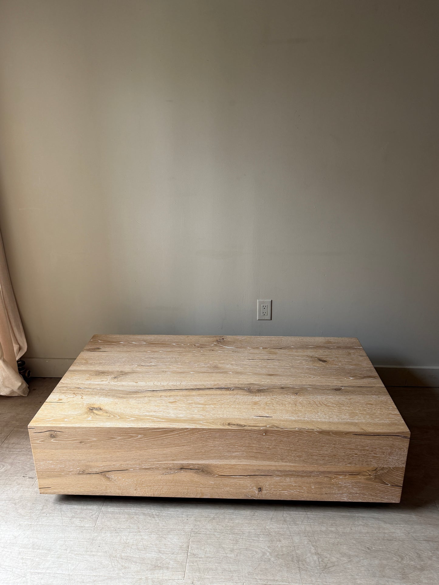 Arhaus oak coffee table