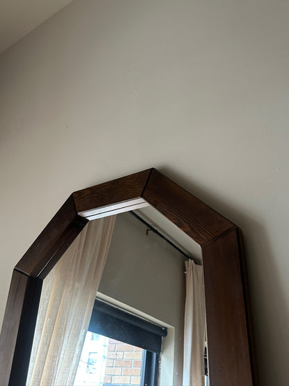 Swedish pine octagonal mirror