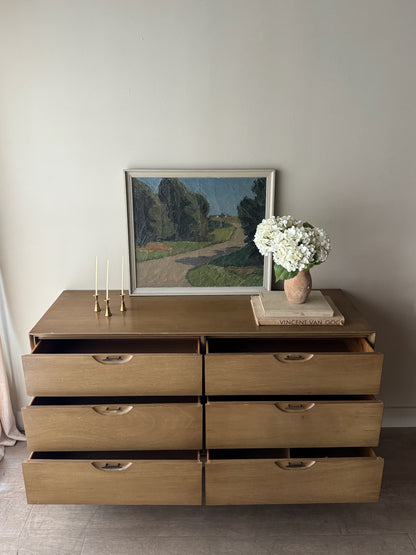 Walnut 6 drawer dresser