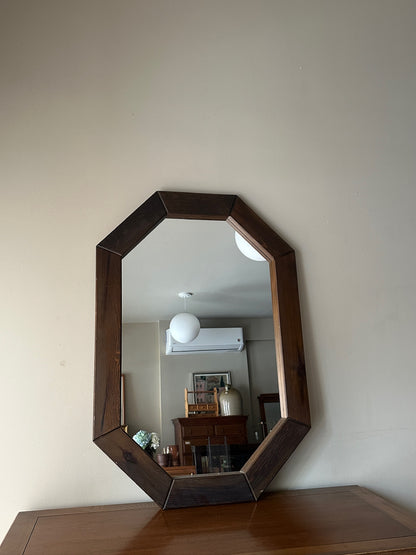 Swedish pine octagonal mirror