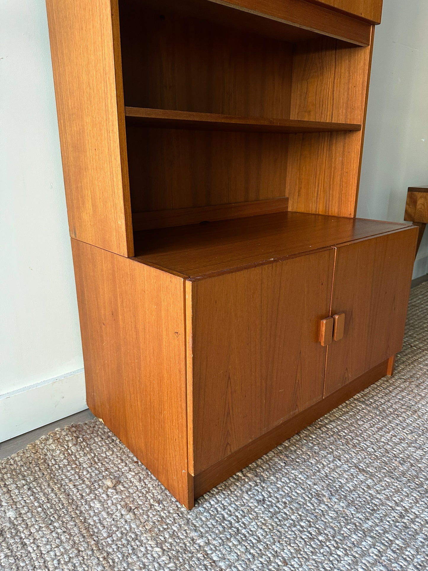 Danish two piece teak hutch