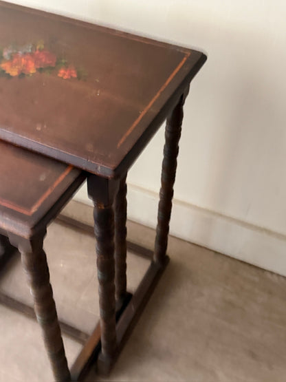 Edwardian painted oak nesting tables