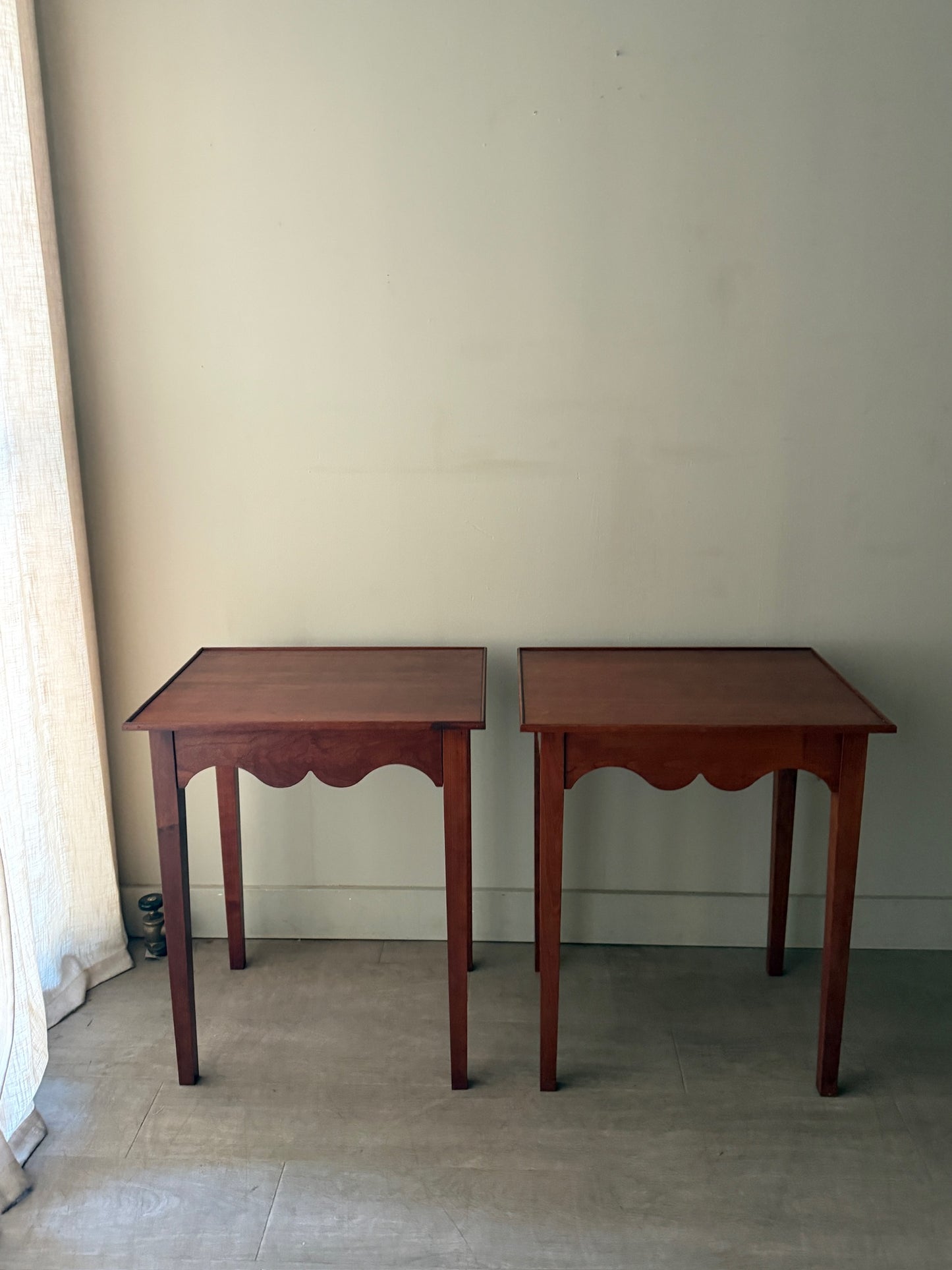 Cherry side tables. Sold individually.