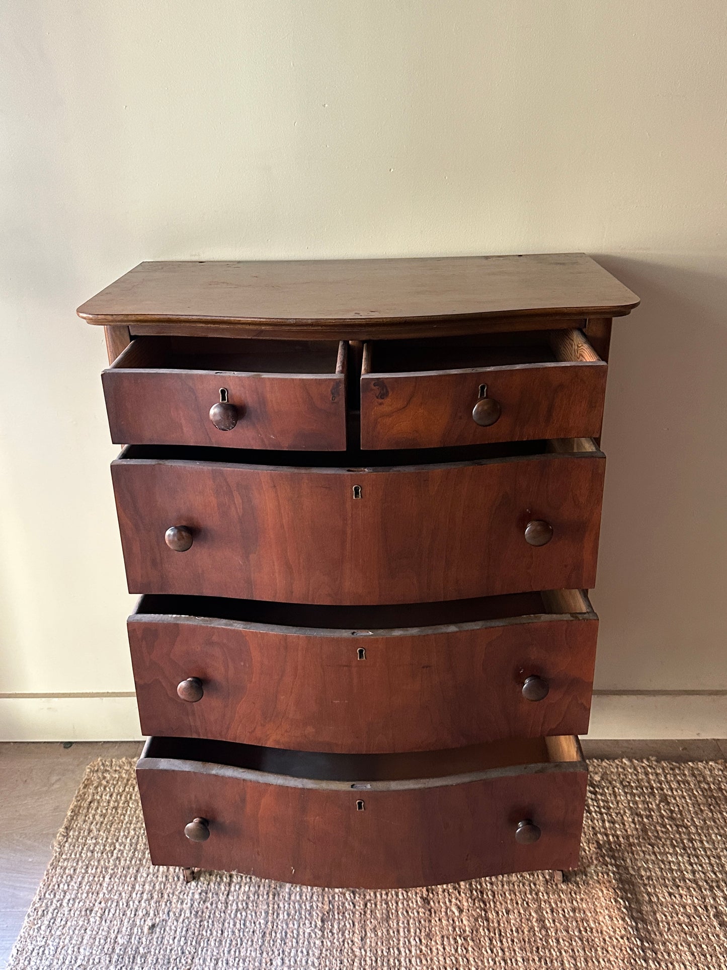 Pine tallboy dresser