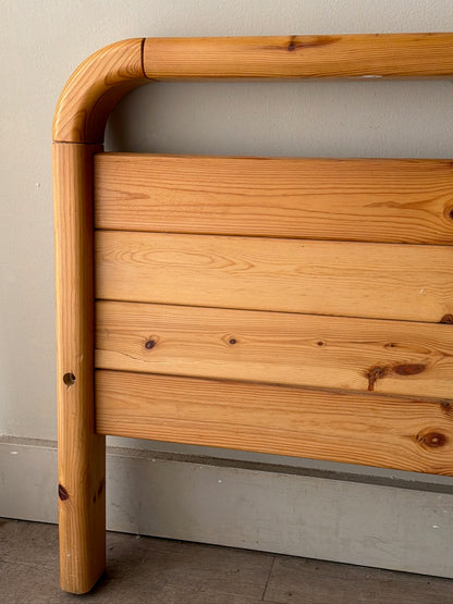 1970s Danish pine queen bed frame