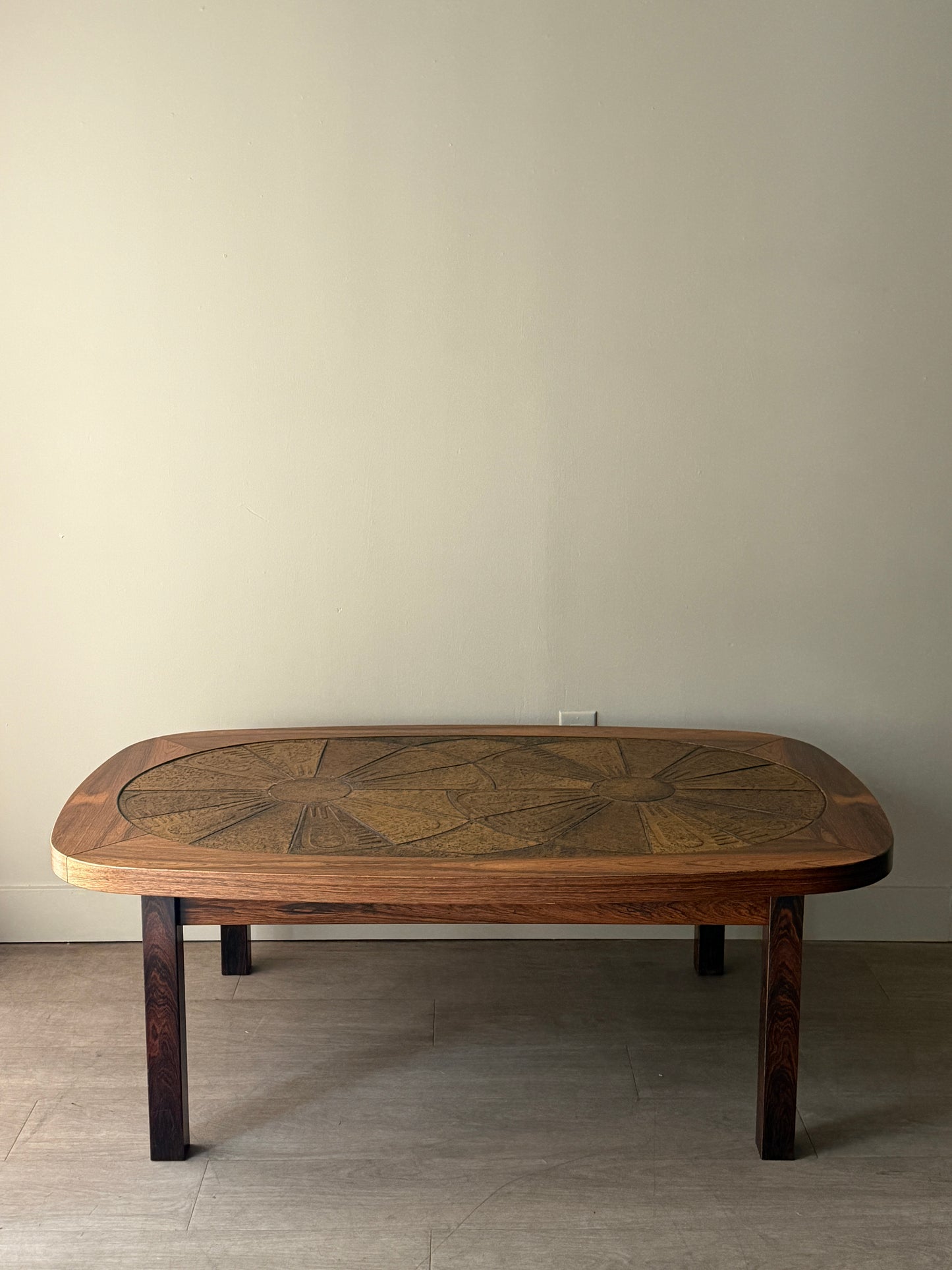 Danish rosewood & tile coffee table