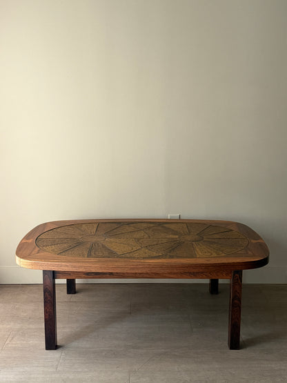 Danish rosewood & tile coffee table