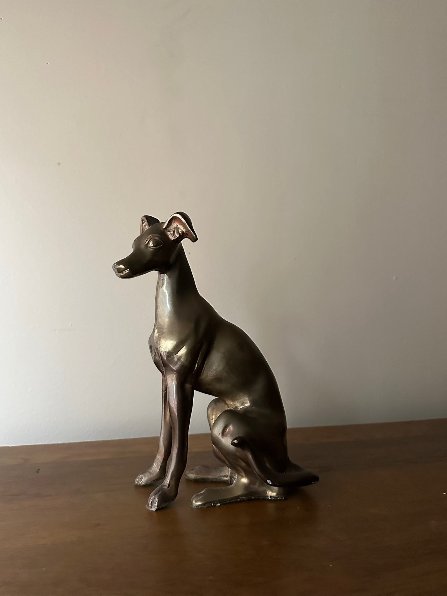 Hollywood Regency Bronze Whippet Sculpture
