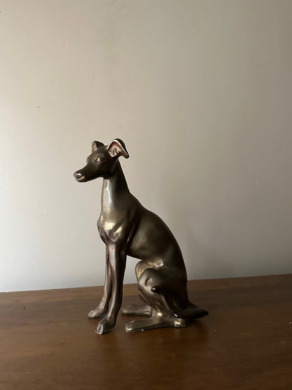 Hollywood Regency Bronze Whippet Sculpture