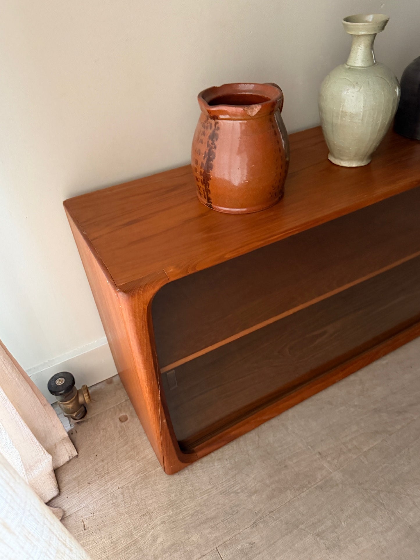 Danish teak low display cabinet