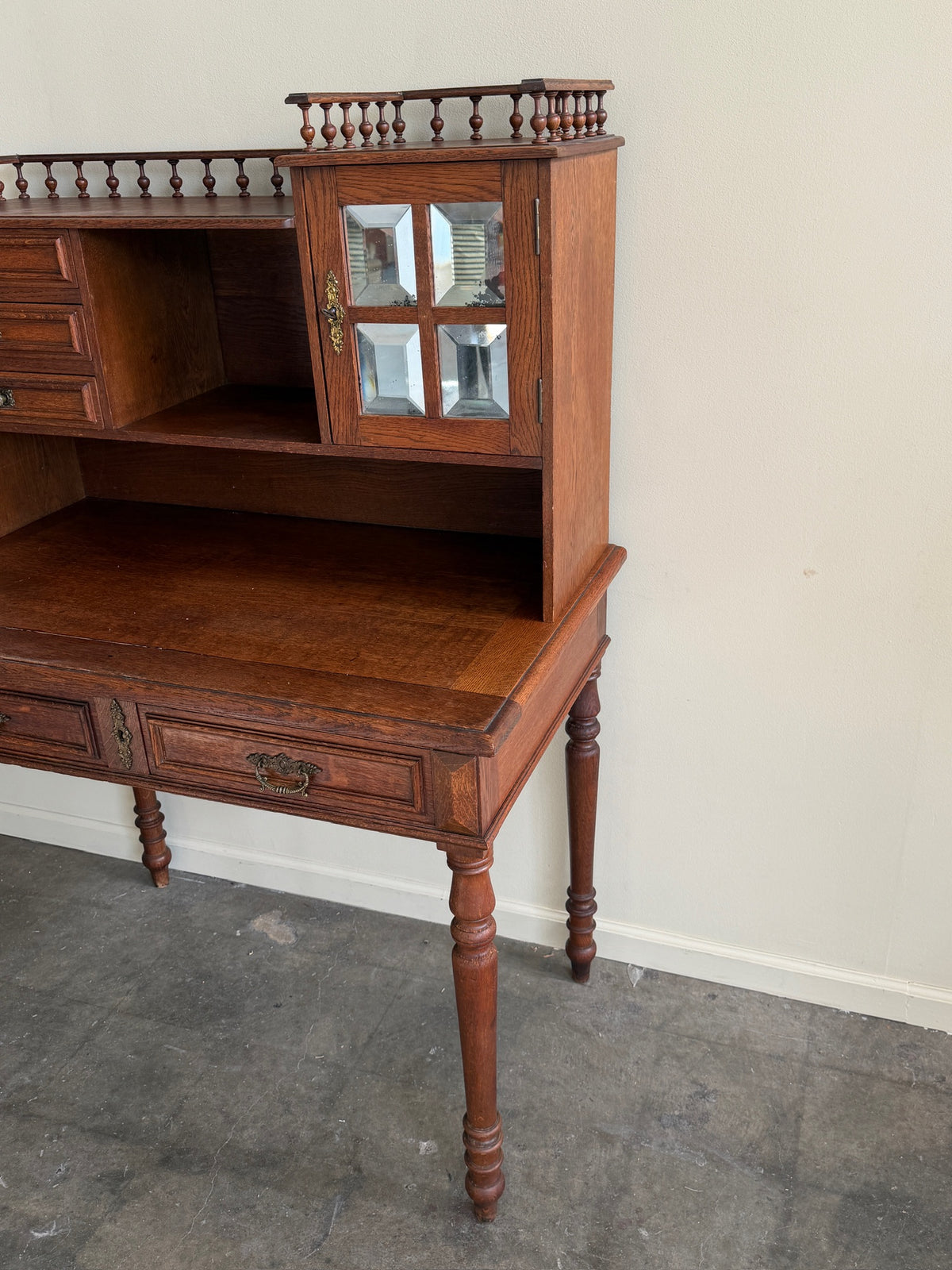 Oak stick and ball desk