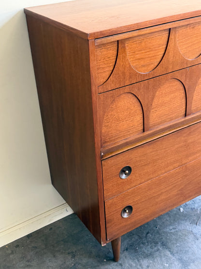 Walnut tallboy dresser