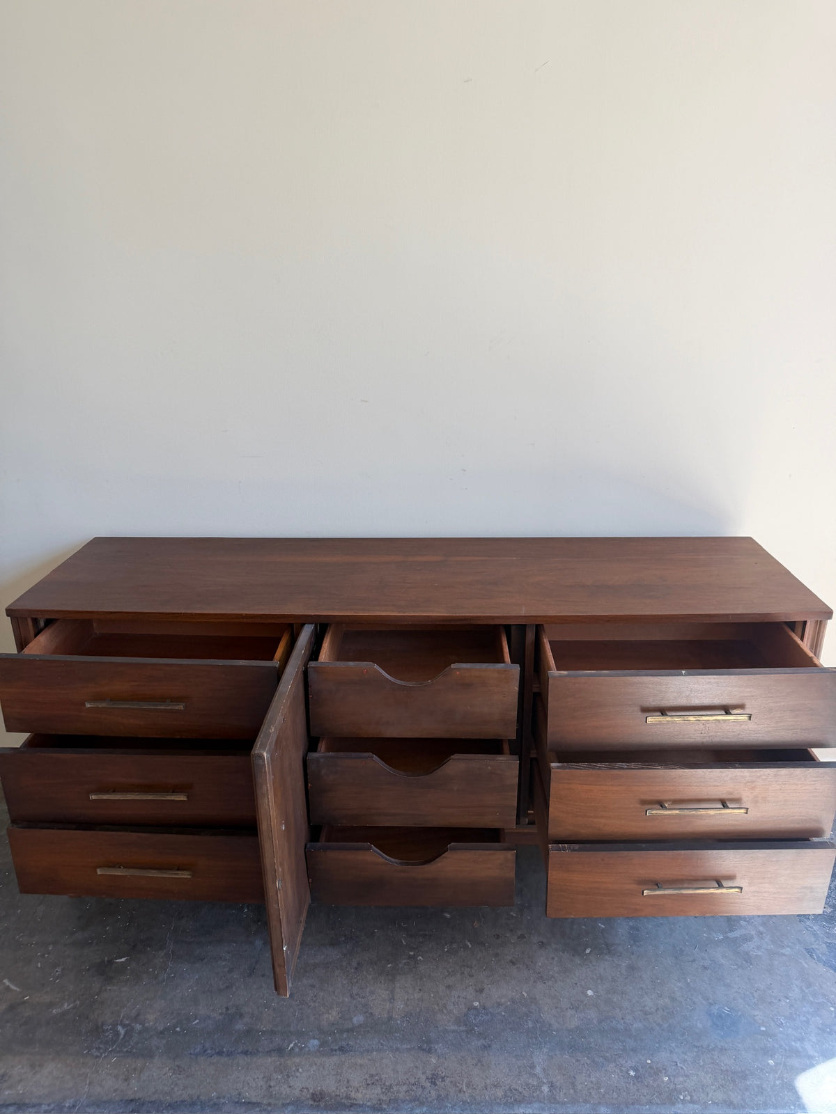 Walnut 9 drawer dresser
