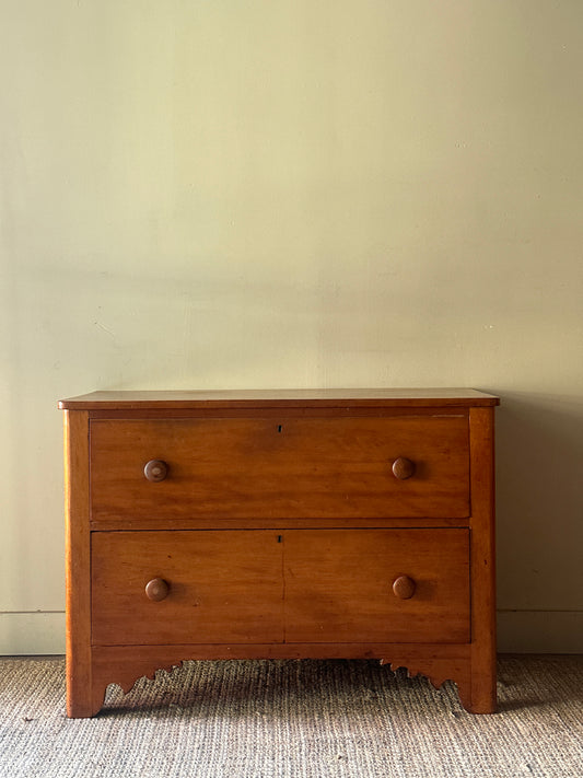 Pine two drawer dresser