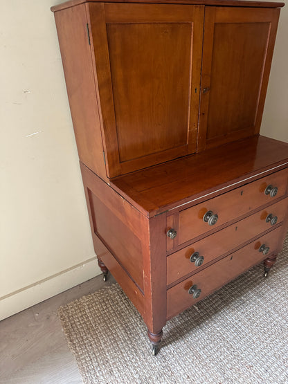 Pine secretary hutch