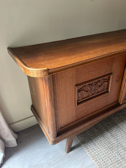 Oak server with drop front compartment