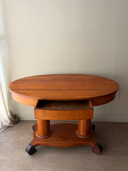 Empire double pedestal library table