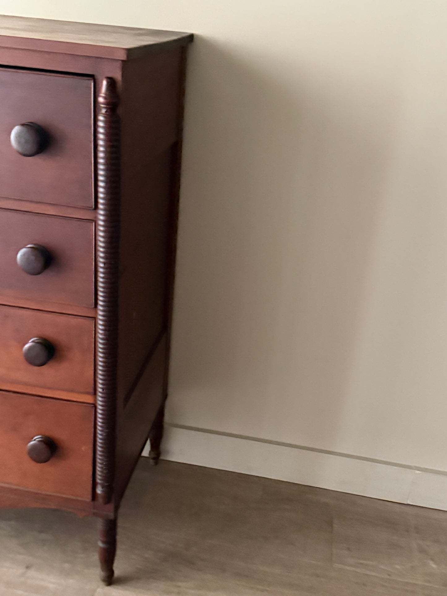 Pennsylvania Sheraton inlaid cherry dresser