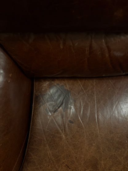 Italian brown leather sofa