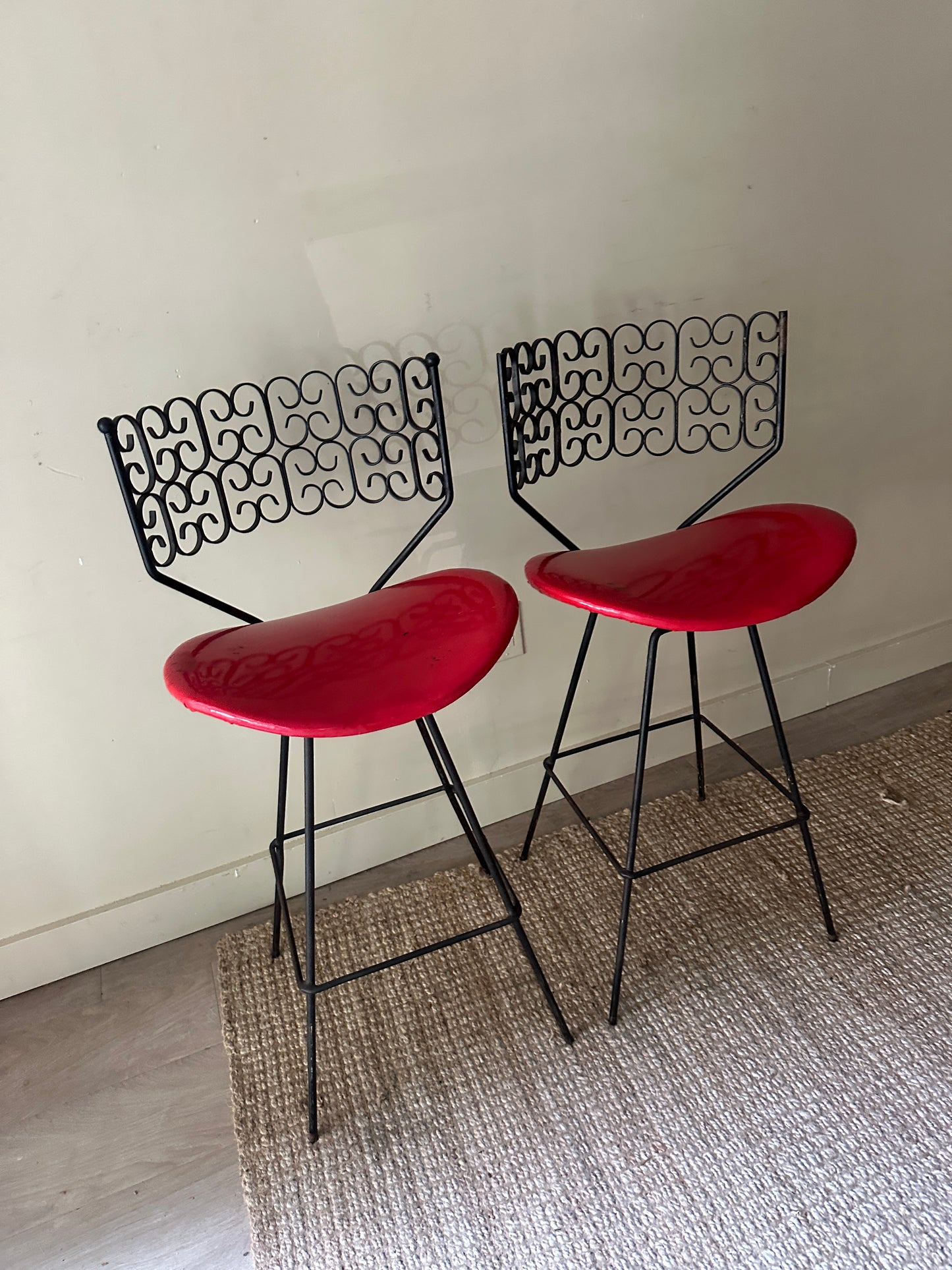 Umanoff bar stools. Sold as a pair.