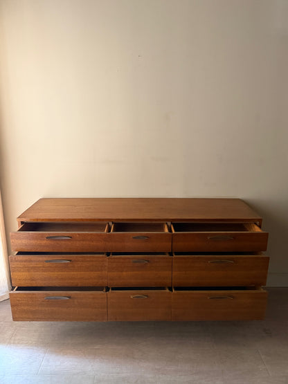 Stanley walnut 9 drawer dresser