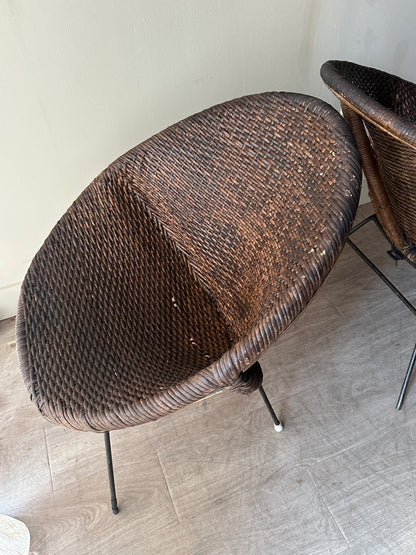 Woven rattan hoop chairs. Sold individually.