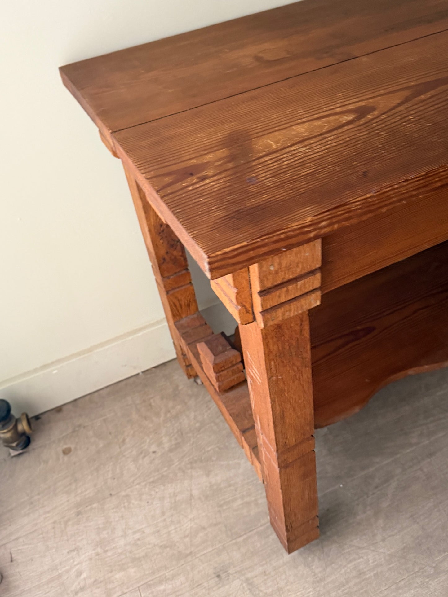 Oak and yellow pine library table