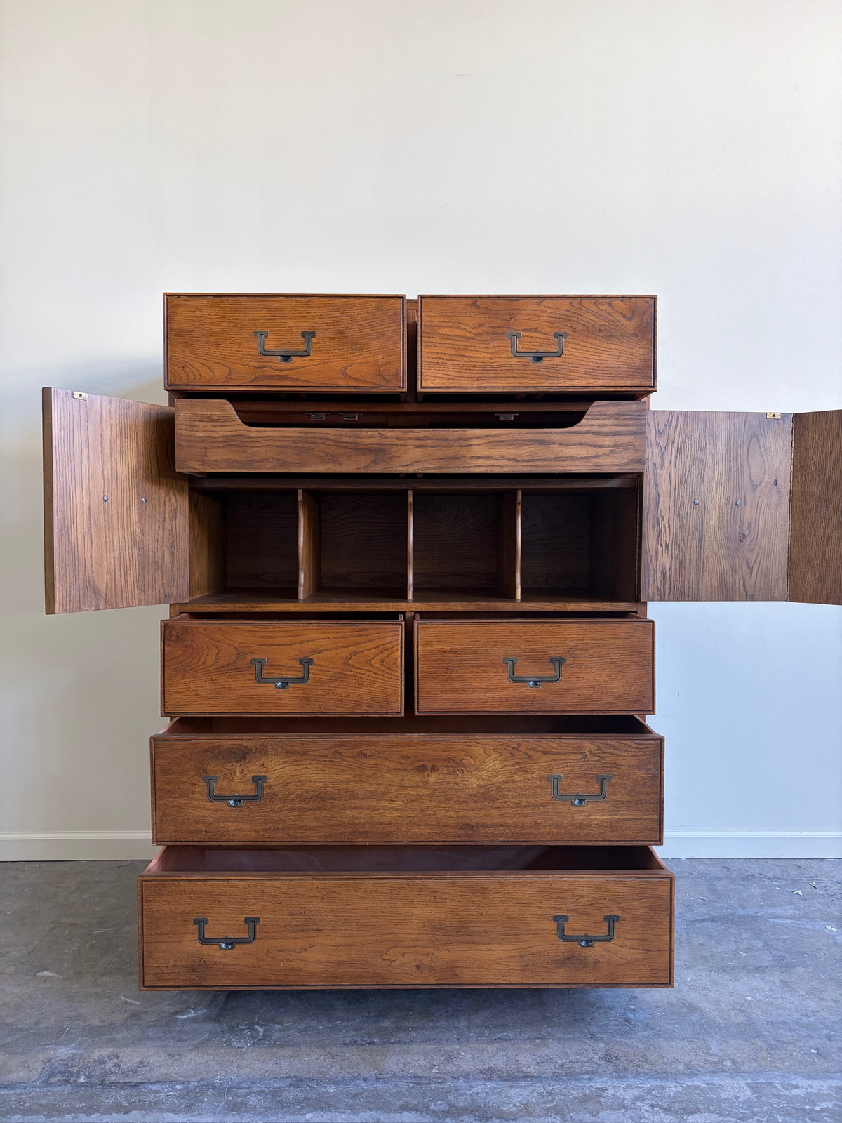 Henredon Campaign Oak Dresser