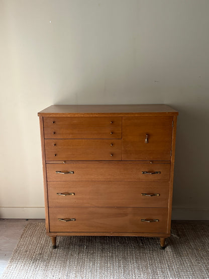 Walnut Tallboy with brass handles