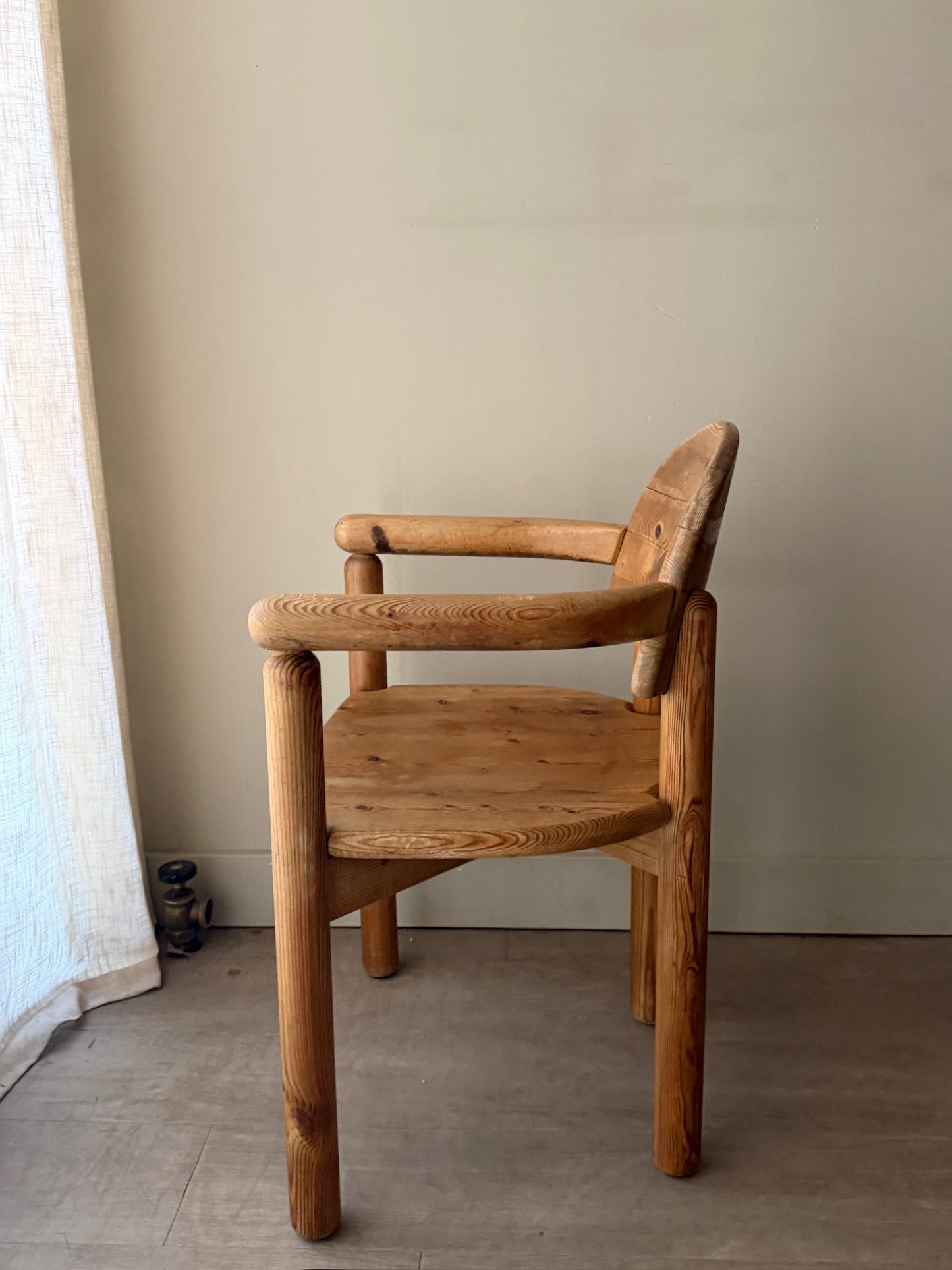 Rainer Daumiller pine dining chair with arms