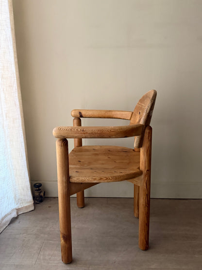 Rainer Daumiller pine dining chair with arms