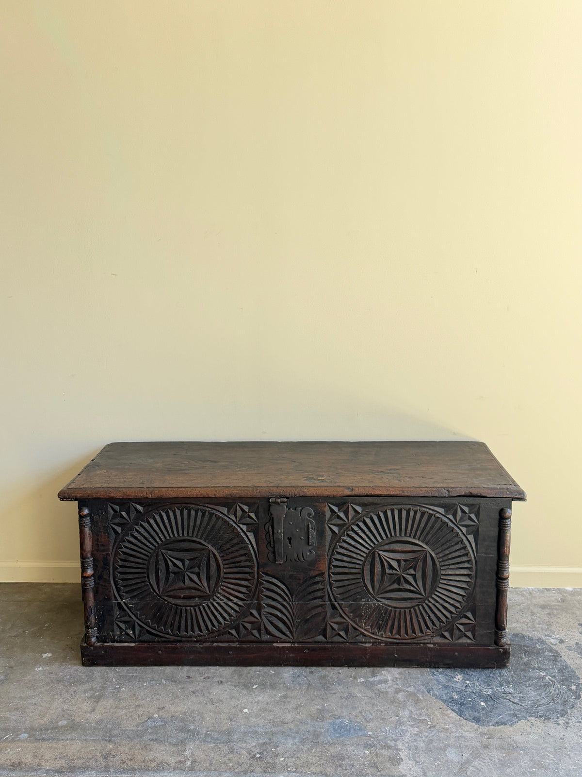 Northern European carved oak chest