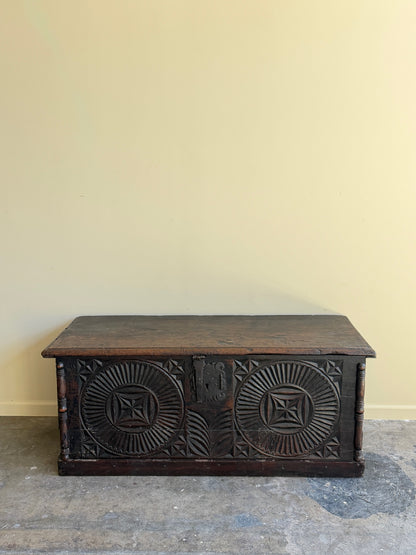 Northern European carved oak chest