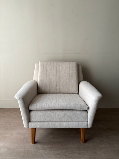 Swedish oatmeal striped lounge chair