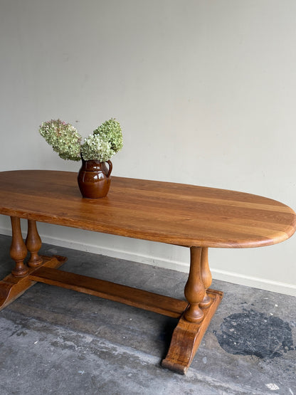 Oval oak dining table