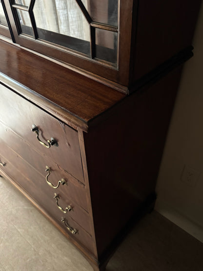 Mahogany secretary hutch