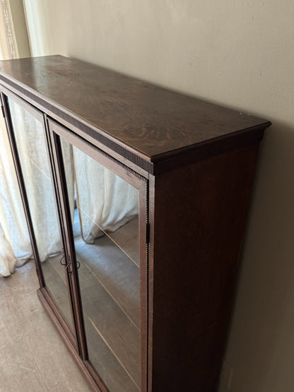 Golden oak display cabinet