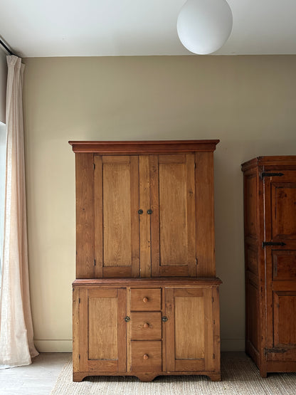 19th c. pine stepback cupboard
