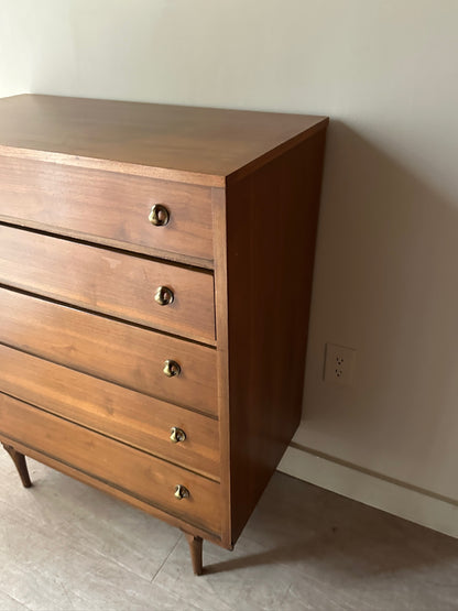 Walnut dresser with brass handles