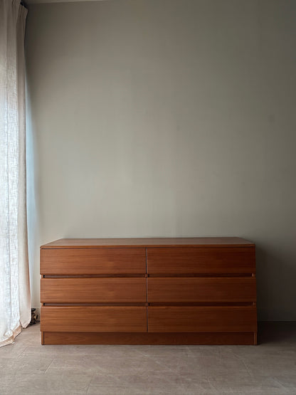 Teak 6-Drawer Dresser