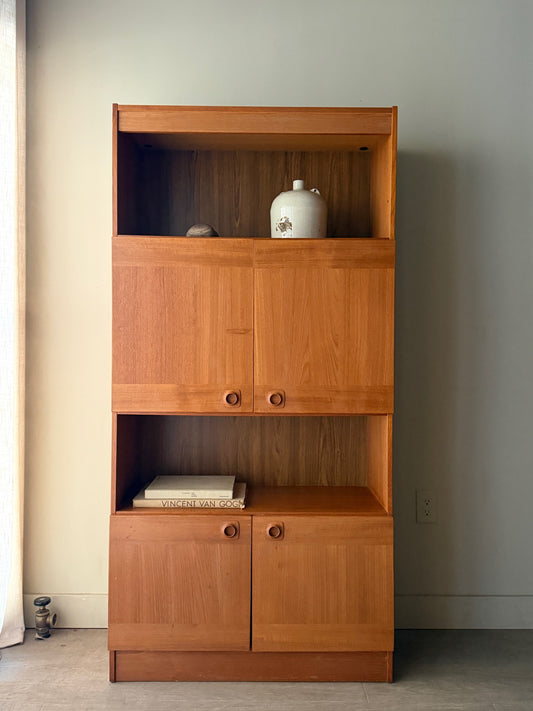 Danish teak bookcase with doors