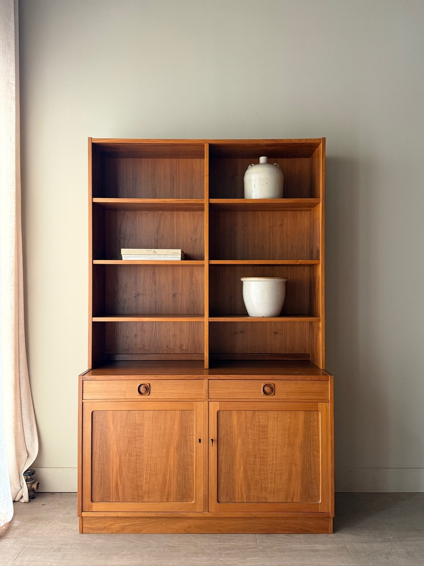 Swedish teak two piece hutch
