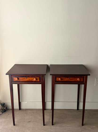 Mahogany and cherry side tables. Sold individually.