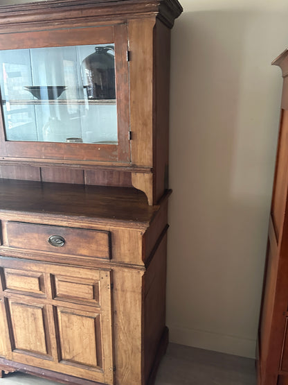 Pennsylvania Dutch two piece pine cupboard