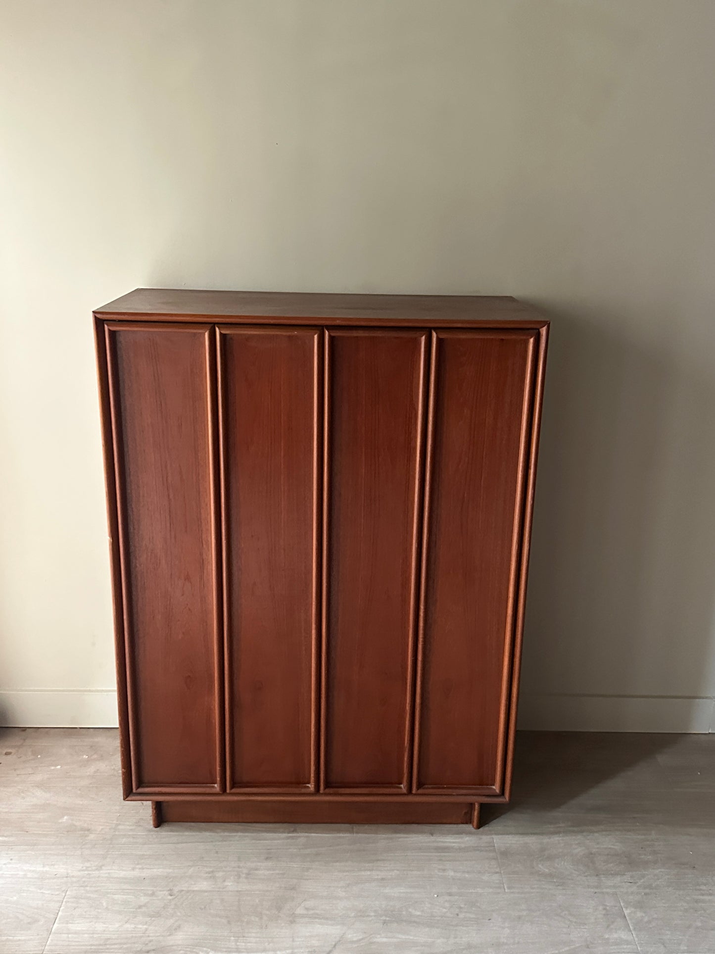 Teak tallboy cabinet