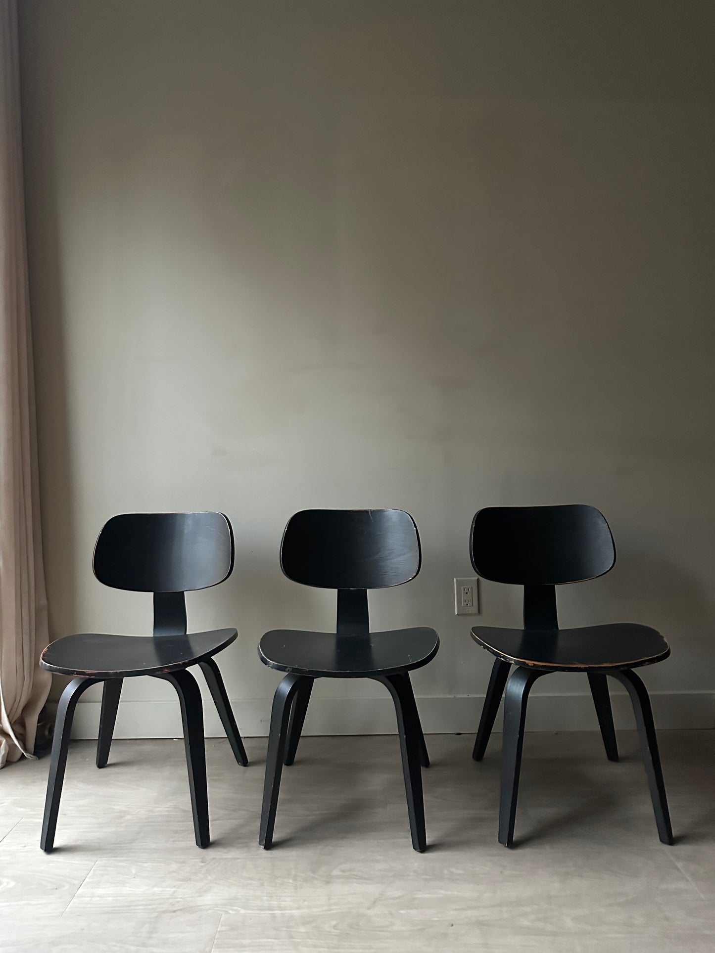 Plywood chairs. Sold individually.