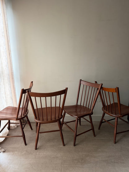 Cherry spindle back chairs. Sold in sets of 2.